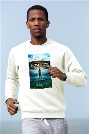 BioShock Beyaz Unisex Sweatshirt