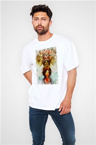 BioShock Beyaz Oversize Tişört Oversize T-shirt