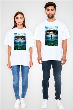 BioShock Beyaz Oversize Tişört Oversize T-shirt