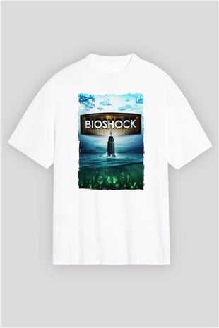 BioShock Beyaz Oversize Tişört Oversize T-shirt