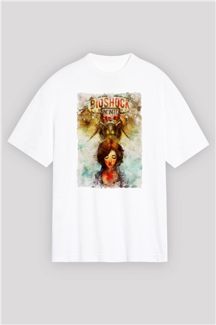 BioShock Beyaz Oversize Tişört Oversize T-shirt