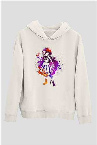 Bioshock James Baskılı Beyaz Unisex Kapüşonlu Sweatshirt