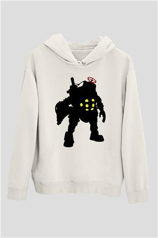 Bioshock James Baskılı Beyaz Unisex Kapüşonlu Sweatshirt