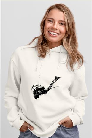 Bioshock James Baskılı Beyaz Unisex Kapüşonlu Sweatshirt