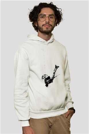 Bioshock James Baskılı Beyaz Unisex Kapüşonlu Sweatshirt