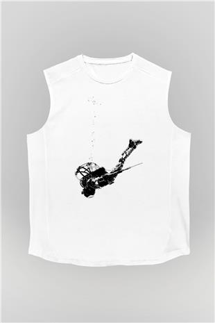 Bioshock James Baskılı Beyaz Unisex Kolsuz Tişört - Tshirt