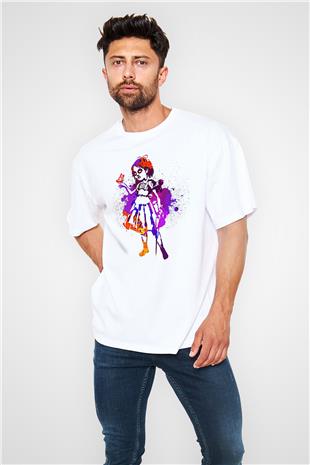 Bioshock James Baskılı Beyaz Unisex Oversize Tişört - Tshirt