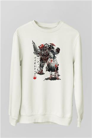 Bioshock James Baskılı Beyaz Unisex Sweatshirt