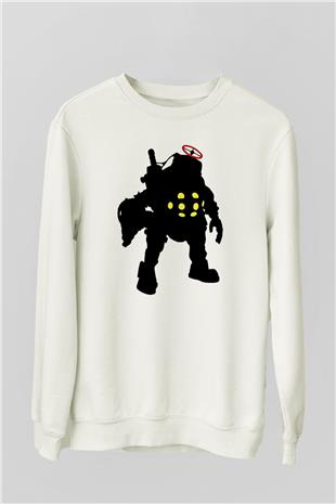 Bioshock James Baskılı Beyaz Unisex Sweatshirt