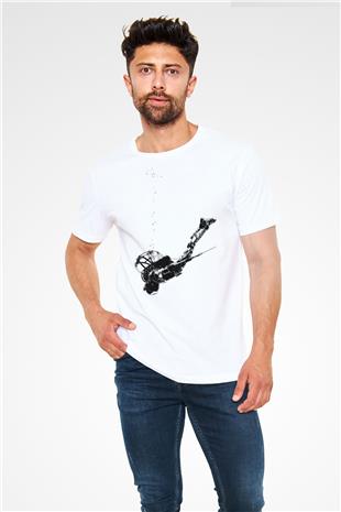 Bioshock James Baskılı Unisex Beyaz Tişört - Tshirt