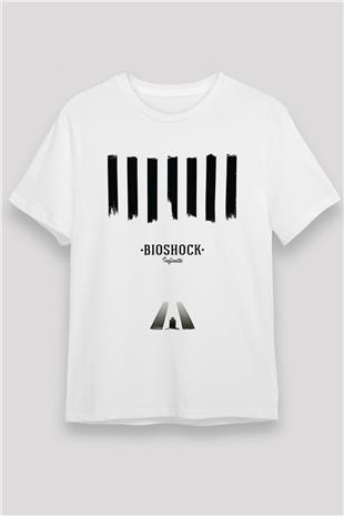 Bioshock James Baskılı Unisex Beyaz Tişört - Tshirt