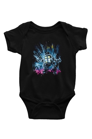 Bioshock James Baskılı Unisex Siyah Bebek Body - Zıbın