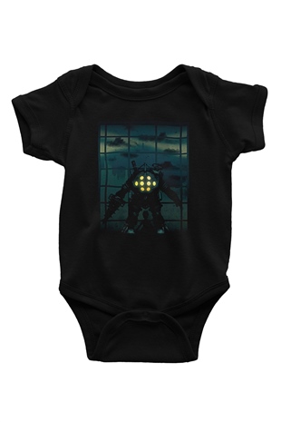 Bioshock James Baskılı Unisex Siyah Bebek Body - Zıbın