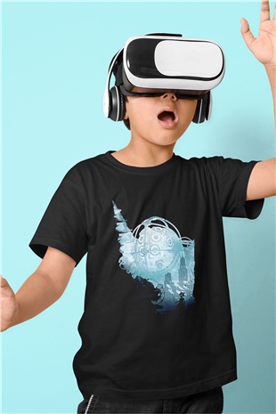 Bioshock James Baskılı Unisex Siyah Çocuk Tişört - Tshirt