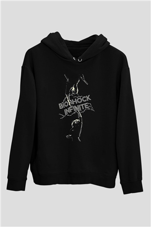 Bioshock James Baskılı Unisex Siyah Kapüşonlu Sweatshirt