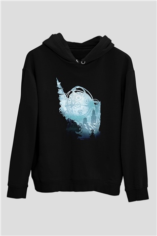 Bioshock James Baskılı Unisex Siyah Kapüşonlu Sweatshirt