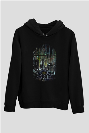 Bioshock James Baskılı Unisex Siyah Kapüşonlu Sweatshirt