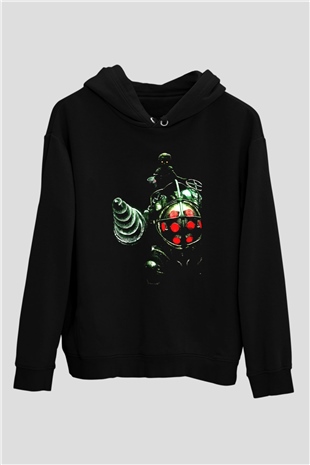 Bioshock James Baskılı Unisex Siyah Kapüşonlu Sweatshirt