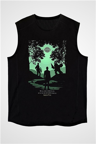 Bioshock James Baskılı Unisex Siyah Kolsuz Tişört - Tshirt