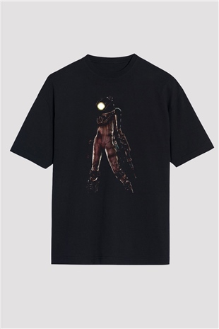 Bioshock James Baskılı Unisex Siyah Oversize Tişört - Tshirt