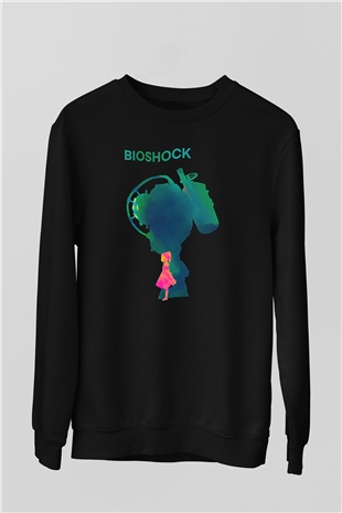 Bioshock James Baskılı Unisex Siyah Sweatshirt