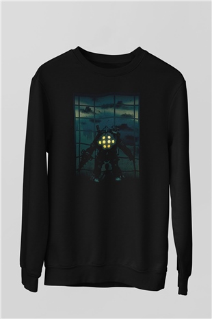 Bioshock James Baskılı Unisex Siyah Sweatshirt