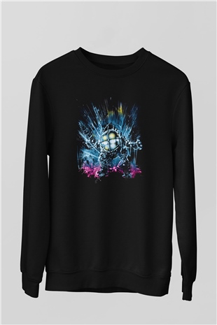 Bioshock James Baskılı Unisex Siyah Sweatshirt