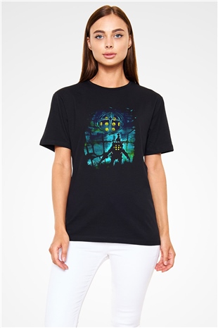 Bioshock James Baskılı Unisex Siyah Tişört - Tshirt