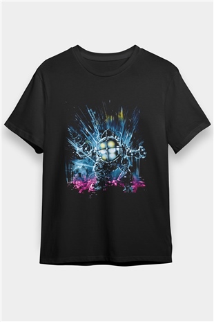 Bioshock James Baskılı Unisex Siyah Tişört - Tshirt