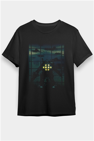 Bioshock James Baskılı Unisex Siyah Tişört - Tshirt