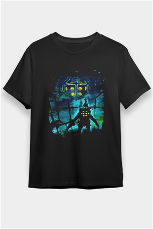 Bioshock James Baskılı Unisex Siyah Tişört - Tshirt