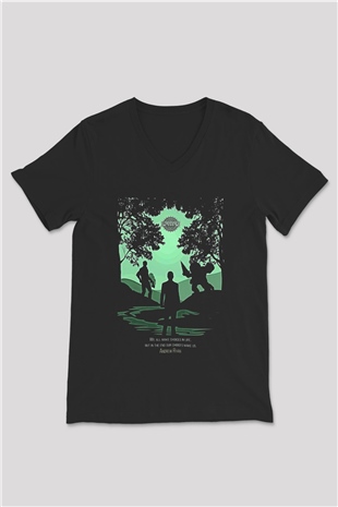 Bioshock James Baskılı Unisex Siyah V Yaka Tişört - Tshirt