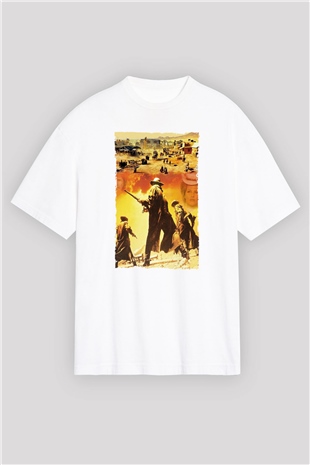 Bir Zamanlar Batıda (Once Upon a Time in the West) Baskılı Beyaz Oversize Tişört