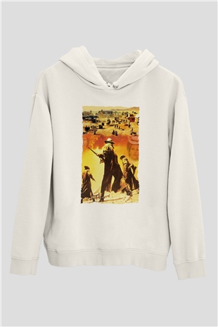 Bir Zamanlar Batıda (Once Upon a Time in the West) Baskılı Beyaz Kapüşonlu Sweatshirt