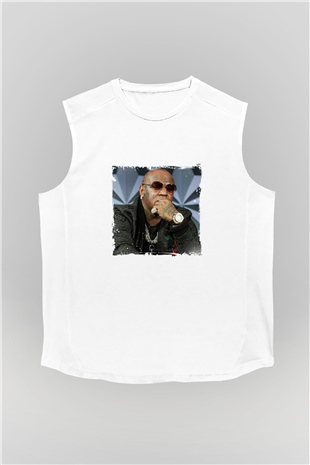 Birdman Baskılı Unisex Beyaz Kolsuz Tişört