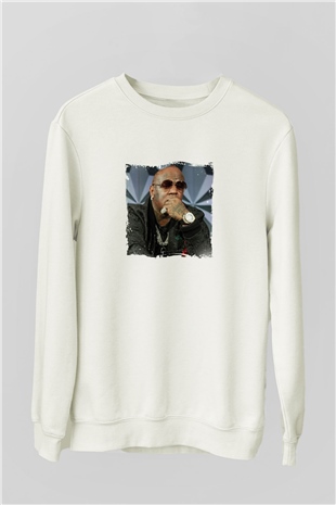 Birdman Baskılı Unisex Beyaz Sweatshirt