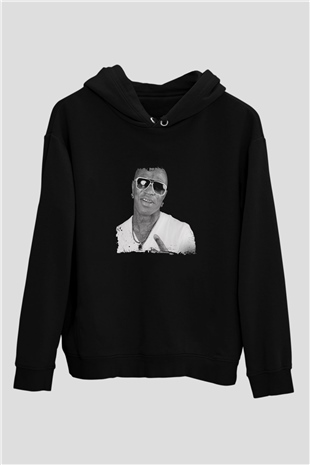 Birdman Baskılı Unisex Siyah Hoodie