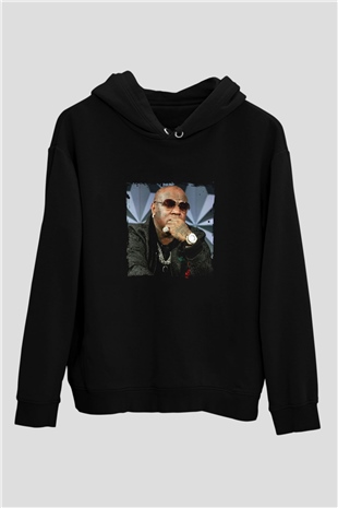 Birdman Baskılı Unisex Siyah Hoodie