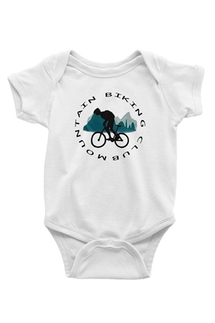 Bisiklet Baskılı Beyaz Unisex Bebek Body - Zıbın