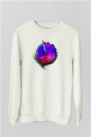 Bisiklet Beyaz Unisex Sweatshirt