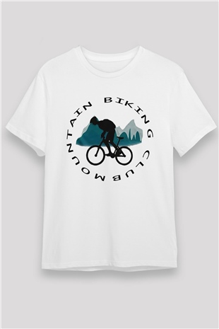 Bisiklet Beyaz Unisex Tişört T-Shirt - TişörtFabrikası