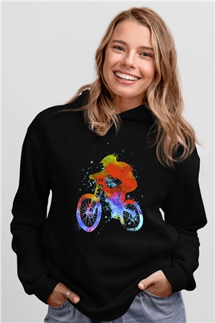 Bisiklet Siyah Unisex Hoodie