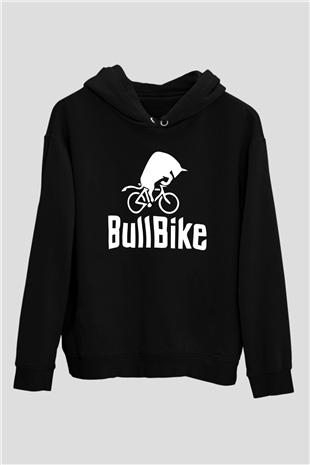 Bisiklet Siyah Unisex Kapüşonlu Sweatshirt