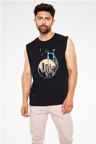 Bisiklet Siyah Unisex Kolsuz Tişört