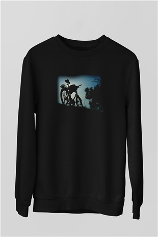 Bisiklet Siyah Unisex Sweatshirt