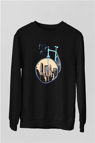 Bisiklet Siyah Unisex Sweatshirt