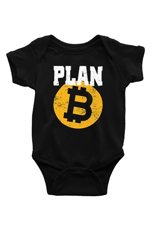 Bitcoin Baskılı Unisex Siyah Bebek Body - Zıbın