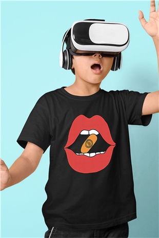Bitcoin Baskılı Unisex Siyah Çocuk Tişört - Tshirt