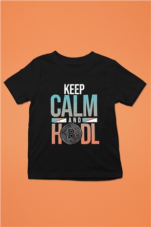 Bitcoin Baskılı Unisex Siyah Çocuk Tişört - Tshirt