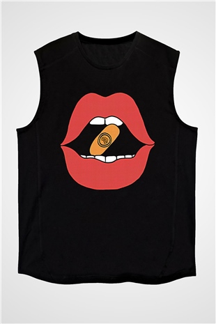 Bitcoin Baskılı Unisex Siyah Kolsuz Tişört - Tshirt